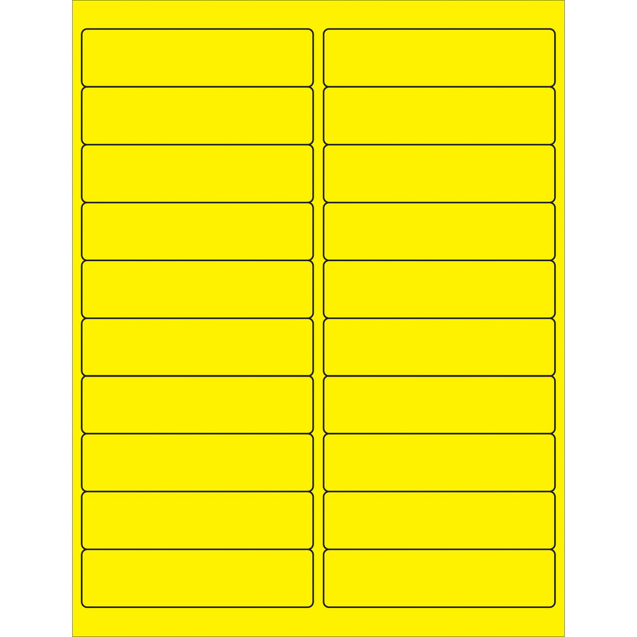 High-visibility 4" x 1" fluorescent yellow rectangle laser labels engineered for shipping coordinators who need compliance-ready labeling at scale. Permanent acrylic adhesive adheres reliably to corrugated, plastic, metal, and paper surfaces. 2,000 labels per case with easy-to-use Microsoft Word template–ready to print and deploy.