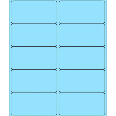 4x2 Fluorescent Pastel Blue Permanent Acrylic Laser Labels 1000/Case LL178BE - alias listing