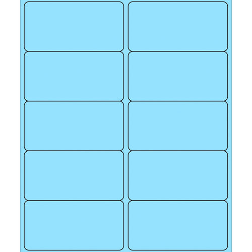 4x2 Fluorescent Pastel Blue Permanent Acrylic Laser Labels 1000/Case LL178BE - alias listing