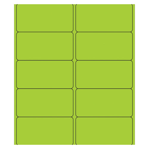 4x2 Fluorescent Green Permanent Laser Labels 1000/Case LL178GN - alias listing