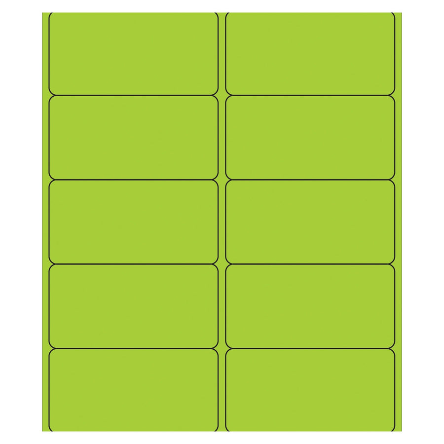 4x2 Fluorescent Green Permanent Laser Labels 1000/Case LL178GN - alias listing