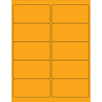 High-visibility 4x2" fluorescent orange rectangle laser labels built for shipping coordinators who need instant recognition on parcels and packages. Permanent acrylic adhesive bonds instantly to paper, corrugated, plastic, and metal surfaces. 1,000 labels per case with Microsoft Word template included.