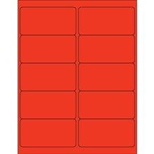 4x2 Red Rectangle Laser Labels