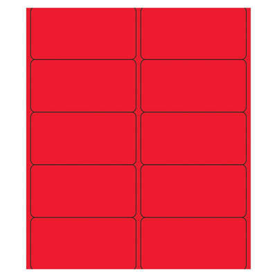 4x2 Fluorescent Red Permanent Laser Labels 1000/Case LL178RD - alias listing