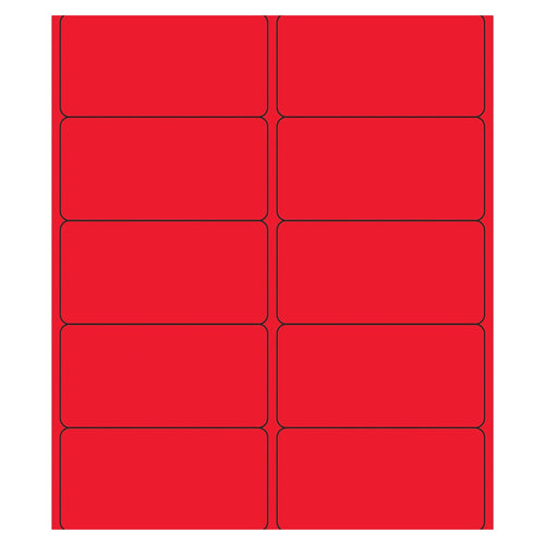 4x2 Fluorescent Red Permanent Laser Labels 1000/Case LL178RD - alias listing