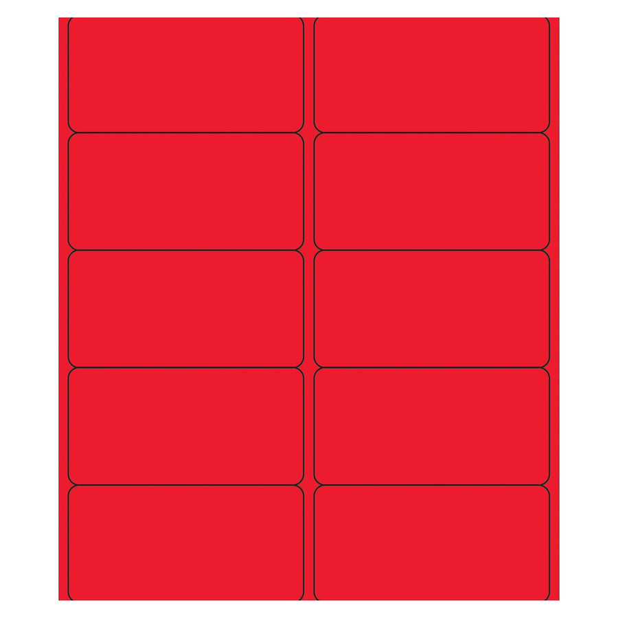 4x2 Fluorescent Red Permanent Laser Labels 1000/Case LL178RD - alias listing