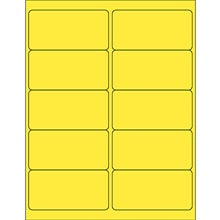 4x2 Yellow Rectangle Laser Labels