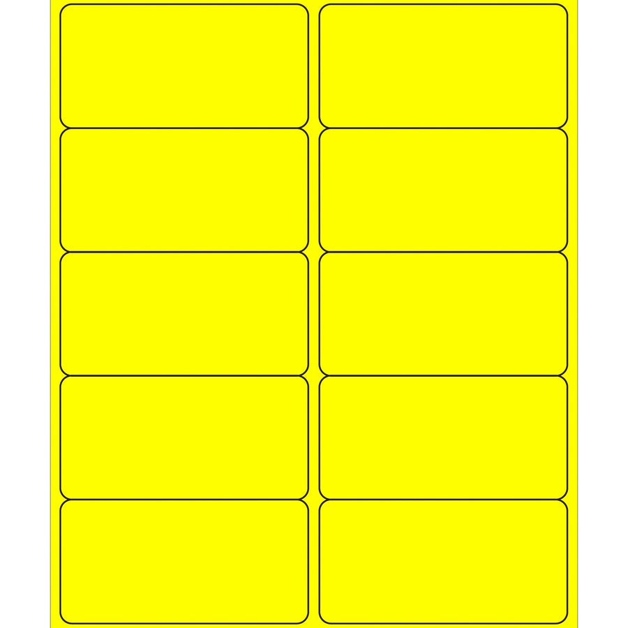 4x2 Fluorescent Yellow Permanent Laser Labels 1000/Case LL178YE - alias listing