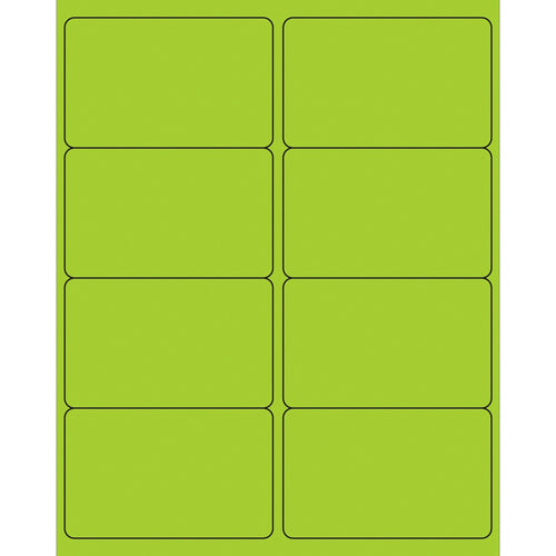 4x2.5 Fluorescent Green Permanent Laser Labels 800/Case LL179GN - alias listing
