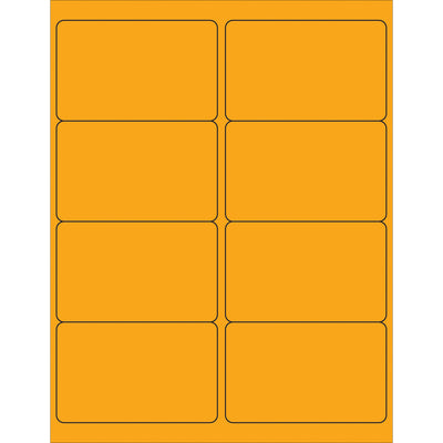 High-visibility 4" x 2.5" fluorescent orange laser labels designed for shipping coordinators and logistics professionals who need OSHA-compliant, attention-grabbing product identification. Permanent acrylic adhesive bonds instantly to paper, corrugated, plastic, and metal surfaces. Case of 800 labels‚ready to print with laser or inkjet printers.