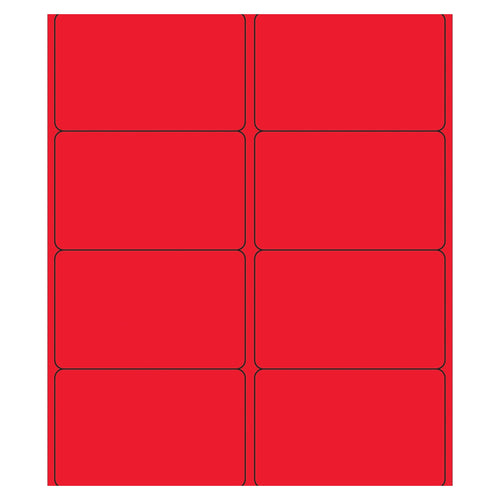 4x2.5 Fluorescent Red Permanent Laser Labels 800/Case LL179RD - alias listing