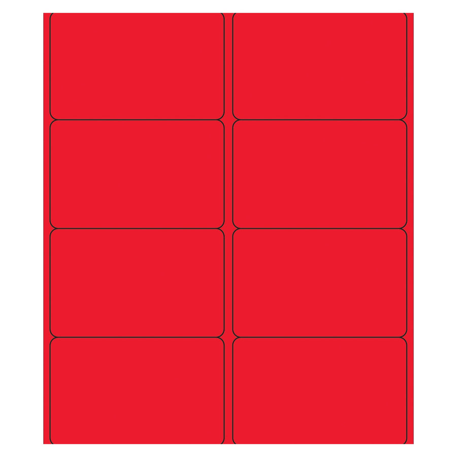 4x2.5 Fluorescent Red Permanent Laser Labels 800/Case LL179RD - alias listing