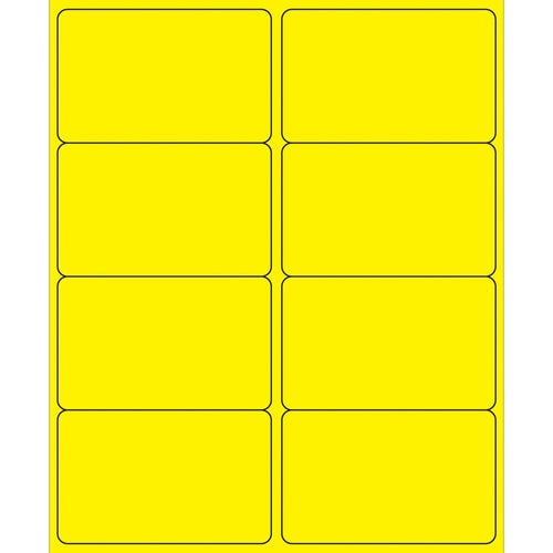4x2.5 Fluorescent Yellow Permanent Laser Labels 800/Case LL179YE - alias listing