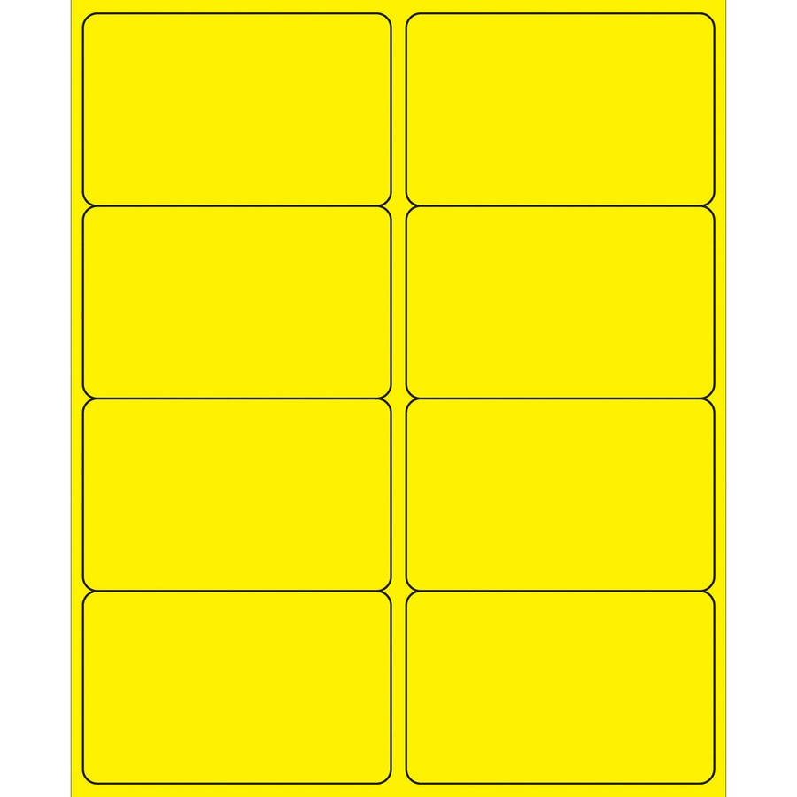 4x2.5 Fluorescent Yellow Permanent Laser Labels 800/Case LL179YE - alias listing
