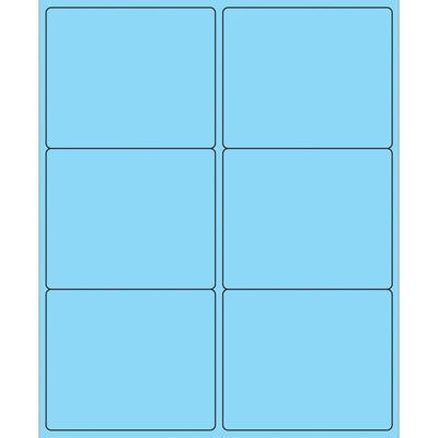 4 x 3 1/3 in Fluorescent Pastel Blue Permanent Acrylic Laser Labels 600/Case LL180BE - alias listing