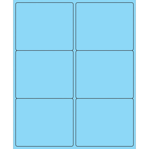 4 x 3 1/3 in Fluorescent Pastel Blue Permanent Acrylic Laser Labels 600/Case LL180BE - alias listing