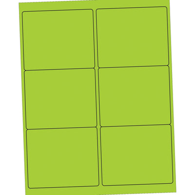 4 x 3 1/3 in Fluorescent Green Permanent Acrylic Laser Labels 600/Case LL180GN - alias listing