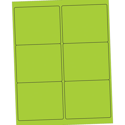4 x 3 1/3 in Fluorescent Green Permanent Acrylic Laser Labels 600/Case LL180GN - alias listing
