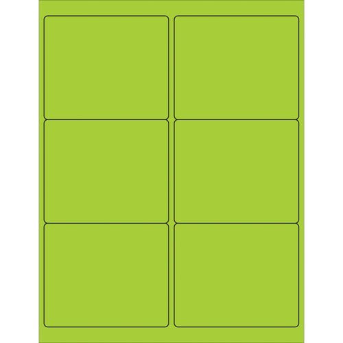 Boost shipment visibility with bright fluorescent green rectangle laser labels that comply with international handling standards. These 4