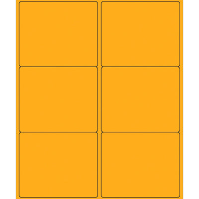 4 x 3 1/3 in Fluorescent Orange Permanent Laser Labels 600/Case LL180OR - alias listing