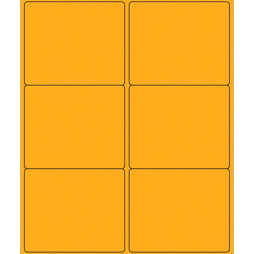 4 x 3 1/3 in Fluorescent Orange Permanent Laser Labels 600/Case LL180OR - alias listing