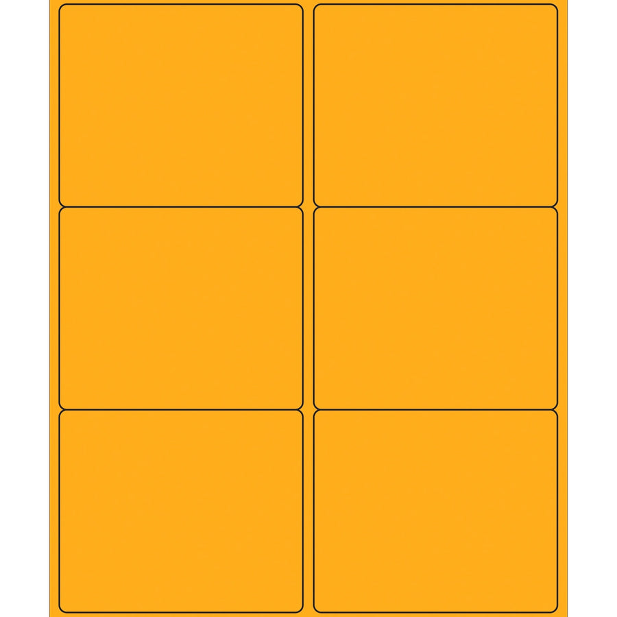 4 x 3 1/3 in Fluorescent Orange Permanent Laser Labels 600/Case LL180OR - alias listing