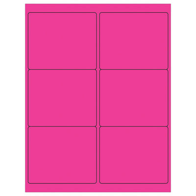 4 x 3 1/3 in Fluorescent Pink Permanent Laser Labels 600/Case LL180PK - alias listing