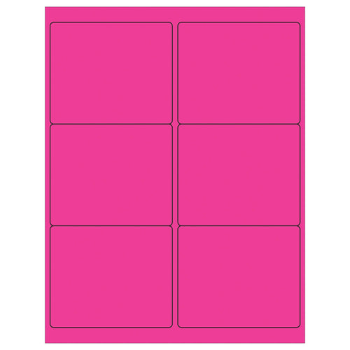 4 x 3 1/3 in Fluorescent Pink Permanent Laser Labels 600/Case LL180PK - alias listing