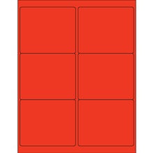 4x3.33 Red Rectangle Laser Labels