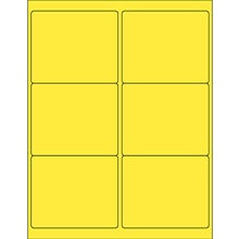 4x3.33 Yellow Rectangle Laser Labels