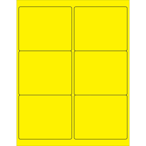 Maximize shipment visibility with bright fluorescent yellow rectangle laser labels that meet international handling standards. These 4
