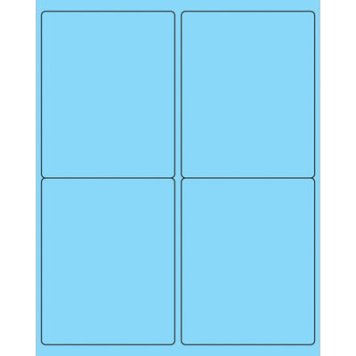 4x5 Fluorescent Pastel Blue Permanent Laser Labels 400/Case LL181BE - alias listing