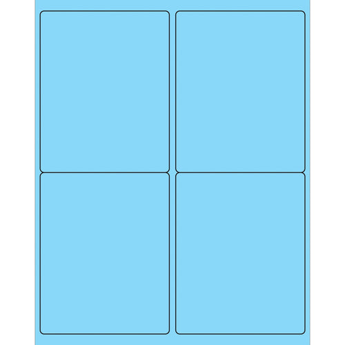 4x5 Fluorescent Pastel Blue Permanent Laser Labels 400/Case LL181BE - alias listing