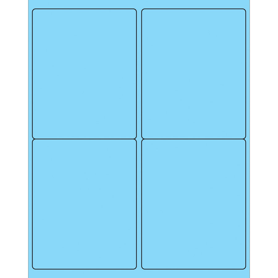 4x5 Fluorescent Pastel Blue Permanent Laser Labels 400/Case LL181BE - alias listing