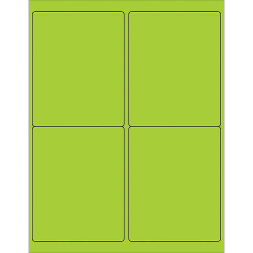 High-visibility fluorescent green rectangle labels designed for shipping coordinators who need OSHA-compliant, attention-grabbing labels. 4