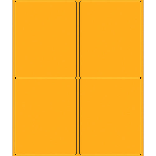 4x5 Fluorescent Orange Permanent Laser Labels 400/Case LL181OR - alias listing