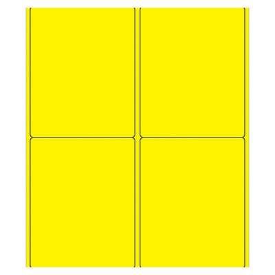 4x5 Fluorescent Yellow Permanent Laser Labels 400/Case LL181YE - alias listing