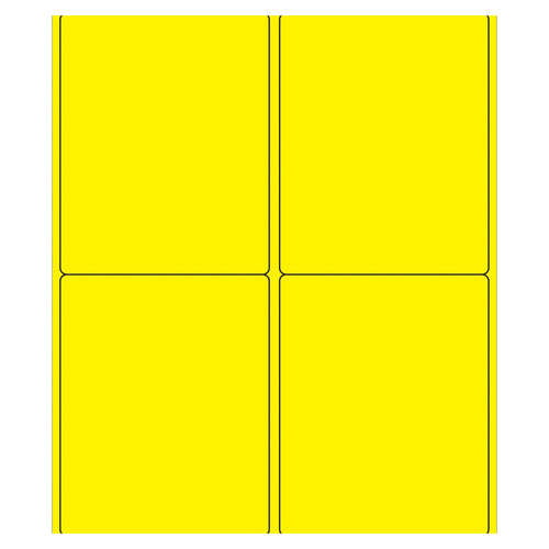 4x5 Fluorescent Yellow Permanent Laser Labels 400/Case LL181YE - alias listing