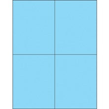 4.25x5.5 Fluorescent Pastel Blue Rectangle Laser Labels