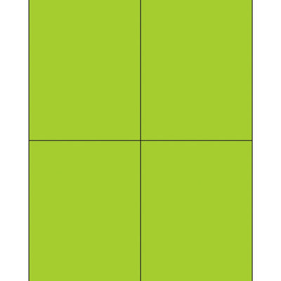 4.25x5.5 Fluorescent Green Permanent Acrylic Laser Labels 400/Case LL183GN - alias listing