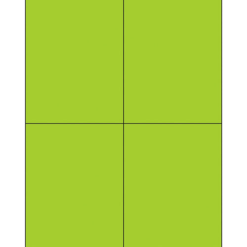 4.25x5.5 Fluorescent Green Permanent Acrylic Laser Labels 400/Case LL183GN - alias listing