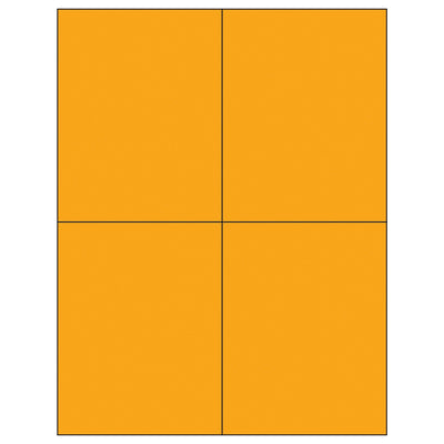 4.25x5.5 Fluorescent Orange Permanent Acrylic Laser Labels 400/Case LL183OR - alias listing