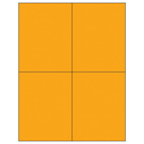 4.25x5.5 Fluorescent Orange Permanent Acrylic Laser Labels 400/Case LL183OR - alias listing
