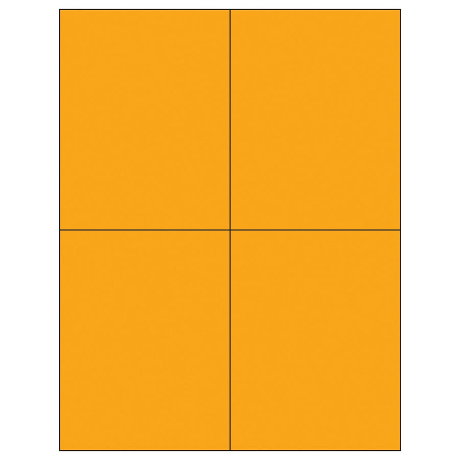4.25x5.5 Fluorescent Orange Permanent Acrylic Laser Labels 400/Case LL183OR - alias listing