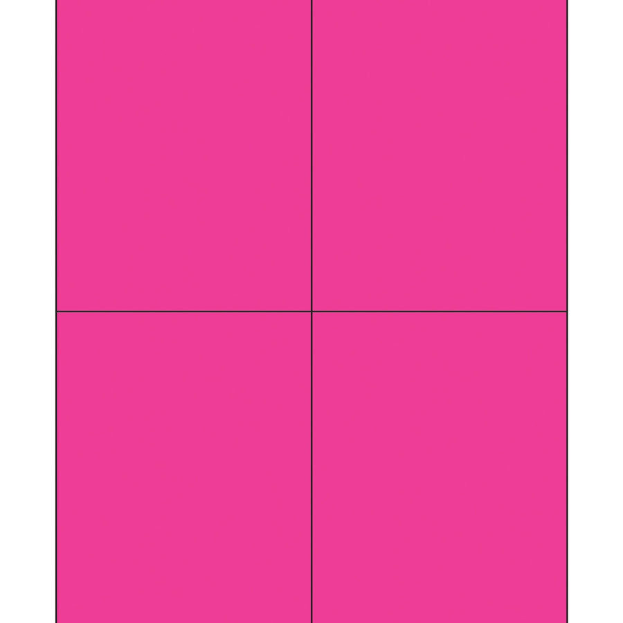 4.25x5.5 Fluorescent Pink Permanent Laser Labels 400/Case LL183PK - alias listing