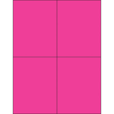 High-visibility fluorescent pink rectangle laser labels (4.25" x 5.5") designed for shipping coordinators who need labels that stand out and stick. Permanent acrylic adhesive bonds to paper, corrugated, plastic, metal, and glass‚making them ideal for product identification, compliance marking, and international shipment visibility. 400 labels per case with laser and inkjet printer compatibility.