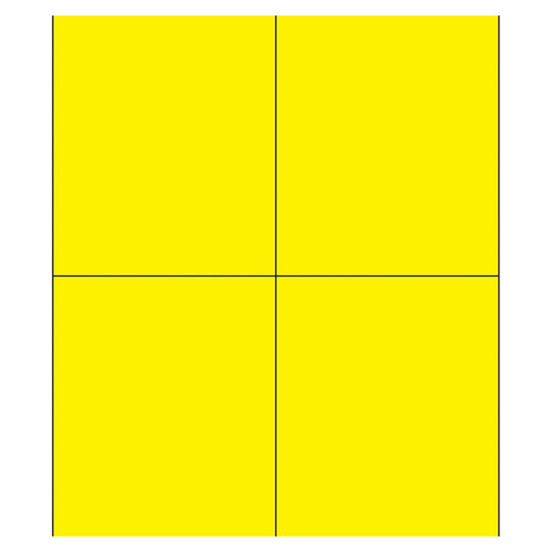 4.25x5.5 Fluorescent Yellow Permanent Acrylic Laser Labels 400/Case LL183YE - alias listing