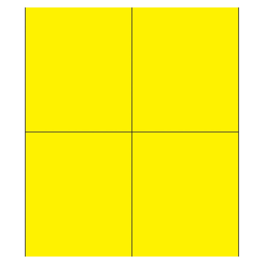 4.25x5.5 Fluorescent Yellow Permanent Acrylic Laser Labels 400/Case LL183YE - alias listing