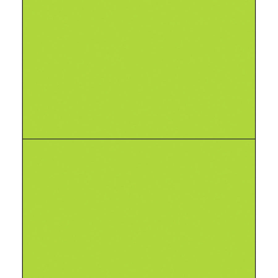 8.5x5.5 Fluorescent Green Permanent Laser Labels 200/Case LL184GN - alias listing
