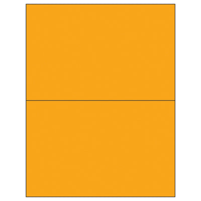 8.5x5.5 Fluorescent Orange Permanent Acrylic Laser Labels 200/Case LL184OR - alias listing